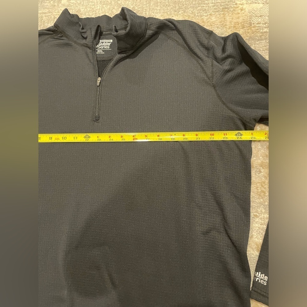 Guide Series Black 1/4 Zip Mens Size XXL Ling Sleeve Light Fleece Shirt Layer - Picture 8 of 9